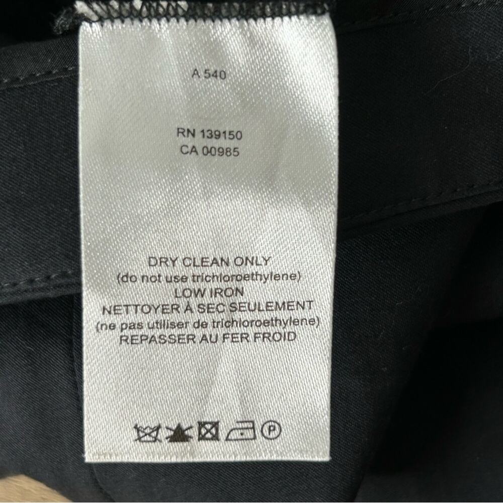 The Row Black Front Slit Side Zipper Cotton Blend Pant Sz 2 - Picture 9 of 10